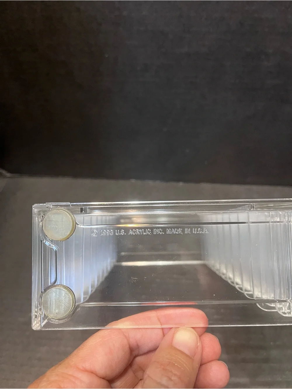 Acrylic 2 Row Cassette Tape Holder  retro mcm art deco 20 tape capacity